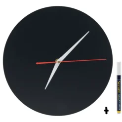 Horloge ardoise | Feutre craie gratuit | Avec kit de fixation | 29x29cm - Securit