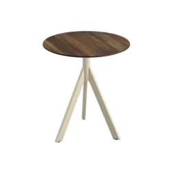 Infinity Tripod table de bistrot avec piètement sable + plateau Bistrotafel zand frame + Tropical Wood HPL Ø70 cm - Veba