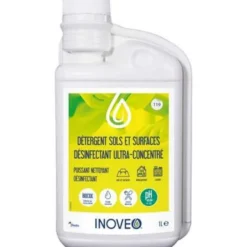 Inoveo Détergent Sol Désinfectant Surfaces ultra Concentré Flacon 1L - Lot de 4 Colis de 6 - Pollet Sa