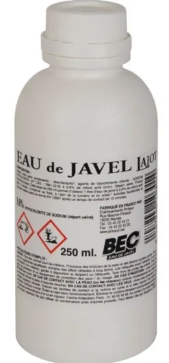 Javel 9.6% Chlore Actif Flacon visse - Lot de 11 Colis de 30 Flacons - Pintaud