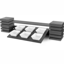 Kit Présentoir Buffet Cubic® 2 Niveaux avec 6 Bols Carrés - Pujadas