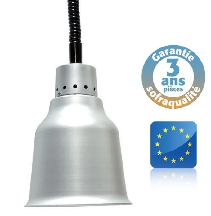 Lampe chauffante suspendue - Infra-rouge - Basic - Alu brossé - Sofraca
