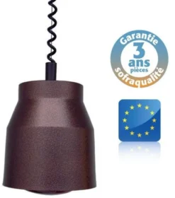 Lampe chauffante suspendue - Infra-rouge - Basic - Cuivrée noire - Sofraca