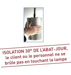 Lampe chauffante suspendue Tube - Infra-rouge - 600 à 1300 mm - 75°C - Sofraca
