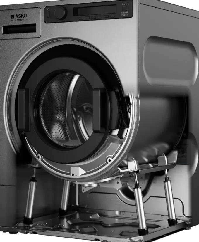 Lave-linge professionnel Titane 9 kg - pompe de vidange - Asko