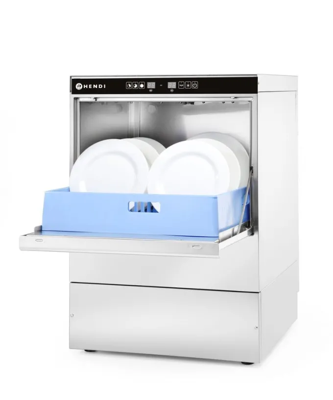 Lave-vaisselle commande électronique Panier 500x500 - 400V/6600W - Hendi