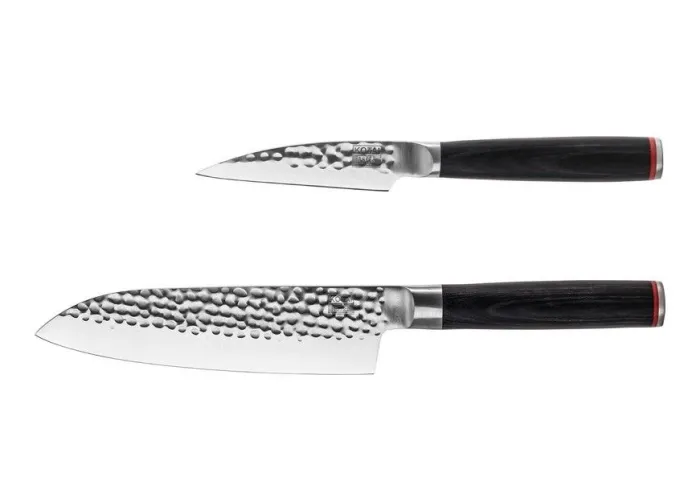 Le Set de Base Plus : 2 Couteaux dont Couteau d'Office, Santoku et un Fusil à Aiguiser - Kotai