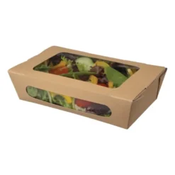 Lot de 200 barquettes à Salade Kraft Recyclable avec Fenêtre 200 mm - Colpac