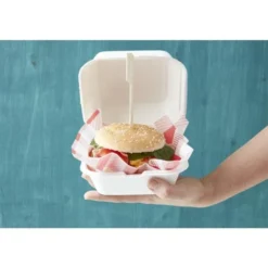 Lot de 500 boîtes à Hamburger Compostable en Bagasse - Fiesta Green - DW247