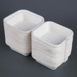 Lot de 500 boîtes à Hamburger Compostable en Bagasse - Fiesta Green - DW247