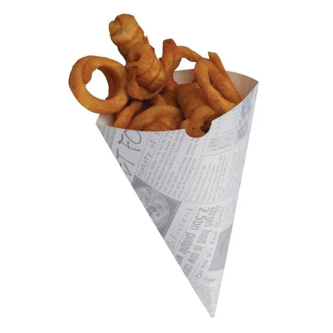 Lot de 1000 Cornets à Frites en Papier Recyclable et Biodégradable