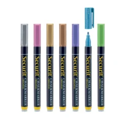 Lot de 7 Feutres-craie à encre liquide coloré - Couleurs Métalliques -Taille de mine 1-2mm - Securit