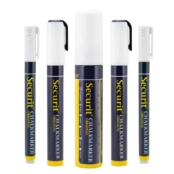 Lot de 5 Feutres-craie à encre liquide - 1 large, 2 medium et 2 Petit feutres - Securit