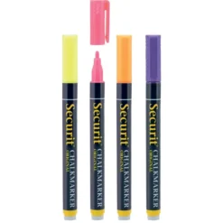 Lot de 4 Feutres-craie à encre liquide coloré -Taille de mine 1-2mm - Securit