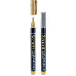Lot de 2 Feutres craie - Or&Argent- Taille de mine 1-2mm - Securit