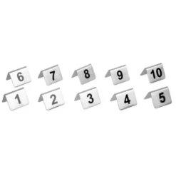 Lot de numéros de table en inox Olympia de 1 à 10