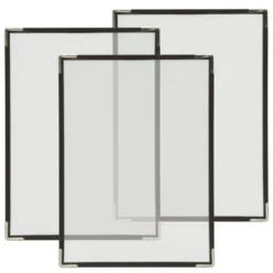Lot de 3 Protèges-menu Crystal transparent A4 - simple (présente 2 pages A4 en recto-verso) - Securit