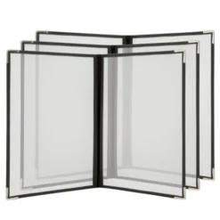 Lot de 3 Protèges-menus double A4 Crystal transparent (présente 4 pages A4) - Securit
