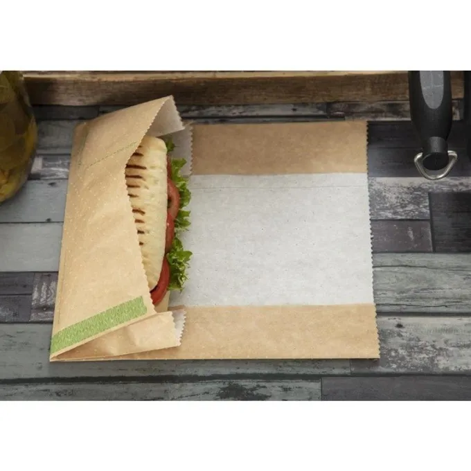 Lot de 500 Sachets Panini Kraft Compostables - Vegware