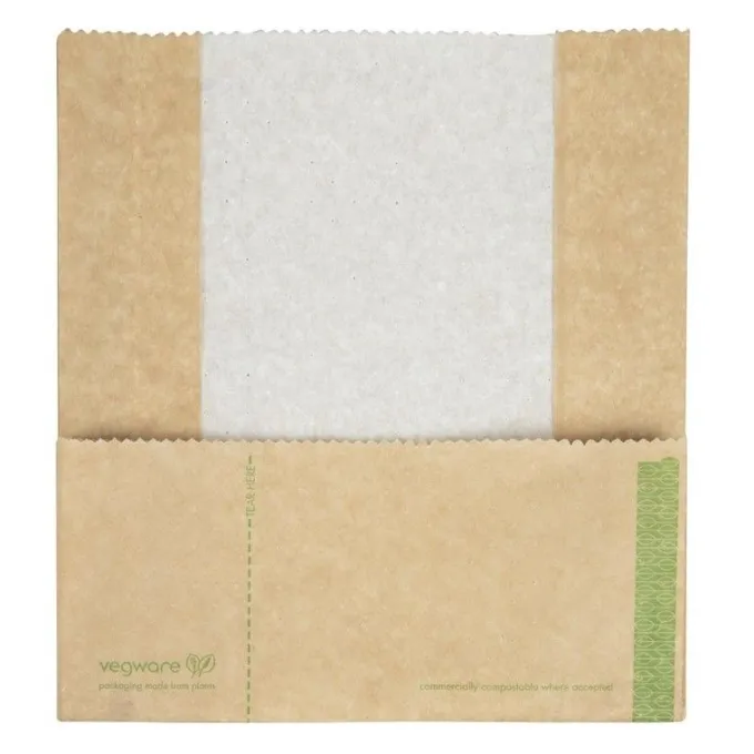 Lot de 500 Sachets Panini Kraft Compostables - Vegware