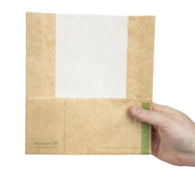 Lot de 500 Sachets Panini Kraft Compostables - Vegware