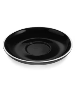Lot de 6 Soucoupes Espresso Doppio Noire en Porcelaine Ø 155 mm - Was Germany
