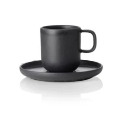 Lot de 6 tasses à espresso et soucoupes en Grès 0,09 L Minuit H 65 mm - Was Germany