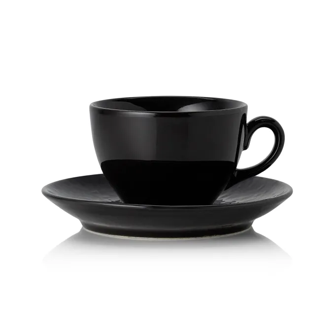 Lot de 6 tasses et soucoupes en Porcelaine 0,22 L nuit H 85 mm - Was Germany