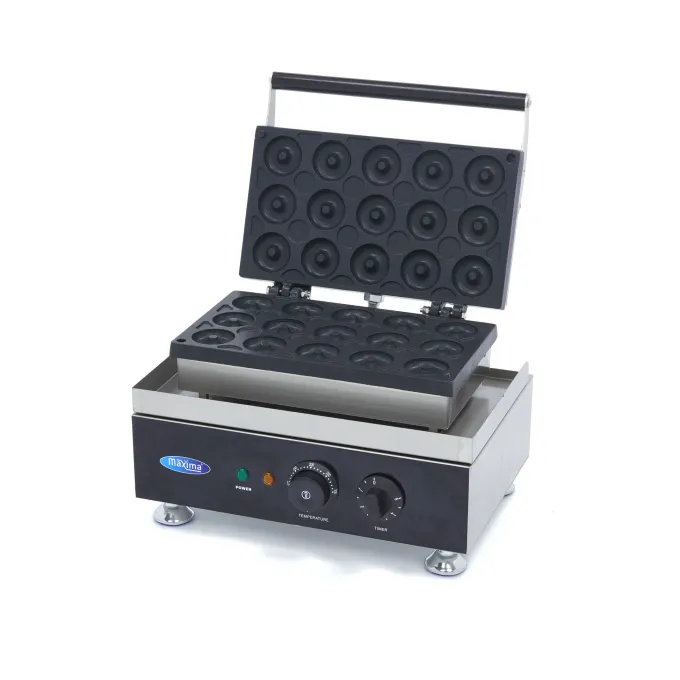 Machine à Beignets - 15 Mini Beignets - Ø5 cm - avec Minuterie Intégrée - Maxima