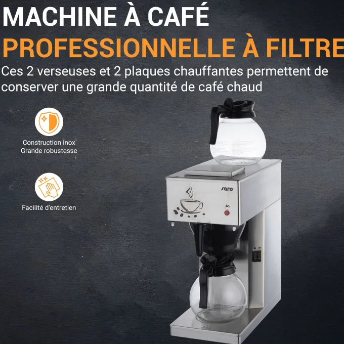 Machine à Café Électrique - 2 Pichets en Verre x 1.8L - L2G