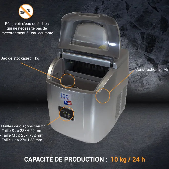 Machine à glaçon creux ronds carrosserie en ABS - L2g