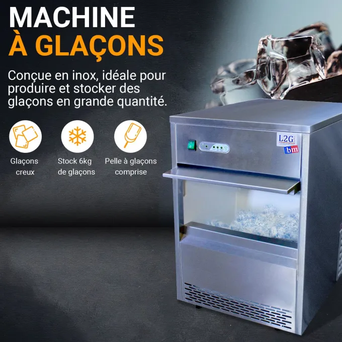 Machine à Glaçons Creux Professionnel 26 kg / 24h - L2G