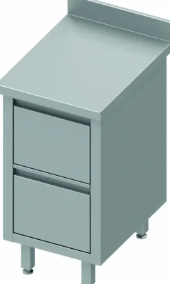 Meuble Bas Cuisine Inox Adossée - 2 Tiroirs - Gamme 700 - Stalgast