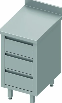Meuble Bas Cuisine Inox Adossée - 3 Tiroirs - Gamme 700 - Stalgast