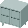 Meuble Bas Cuisine Inox - Sans Dosseret & 4 Tiroirs - Gamme 600 - Stalgast