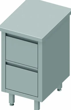 Meuble Bas Inox Professionnel 2 Tiroirs - Gamme 800 - Stalgast