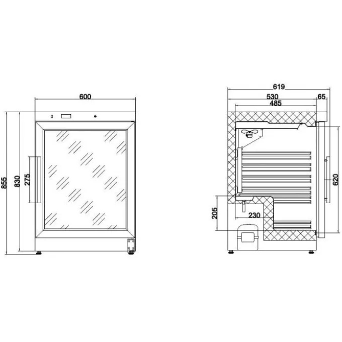 Mini Armoire Positive 130 L Vitrée - Combisteel