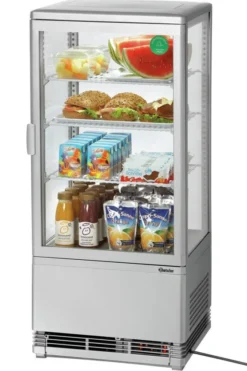 Mini Frigo Vitrine à Poser - 78 Litres Argent - Bartscher