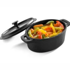 Mini Plat Ovale Bord Haut avec Couvercle en Fonte 12,5 x 9,3 cm - Pujadas