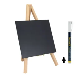 Mini trépied ardoise de table - Bois avec finition hêtre laqué - 24x15cm - Securit