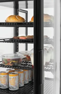 Mini-Vitrine Réfrigérée Noire - 64 L - 2 Portes - Bartscher