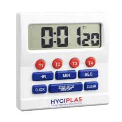 Minuteur professionnel électronique grands chiffres - 80 x 80 mm - Hygiplas