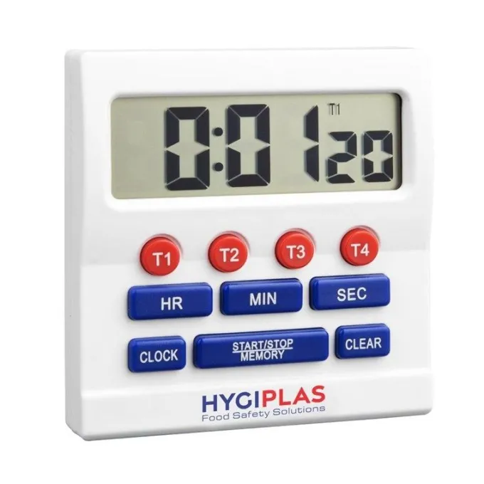 Minuteur professionnel électronique grands chiffres - 80 x 80 mm - Hygiplas