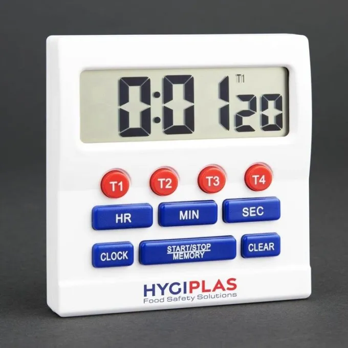 Minuteur professionnel électronique grands chiffres - 80 x 80 mm - Hygiplas