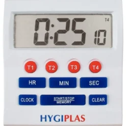 Minuteur professionnel électronique grands chiffres - 80 x 80 mm - Hygiplas