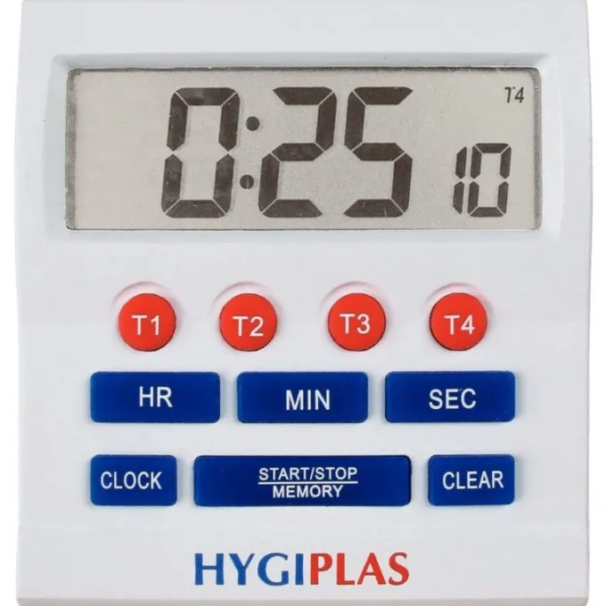 Minuteur professionnel électronique grands chiffres - 80 x 80 mm - Hygiplas