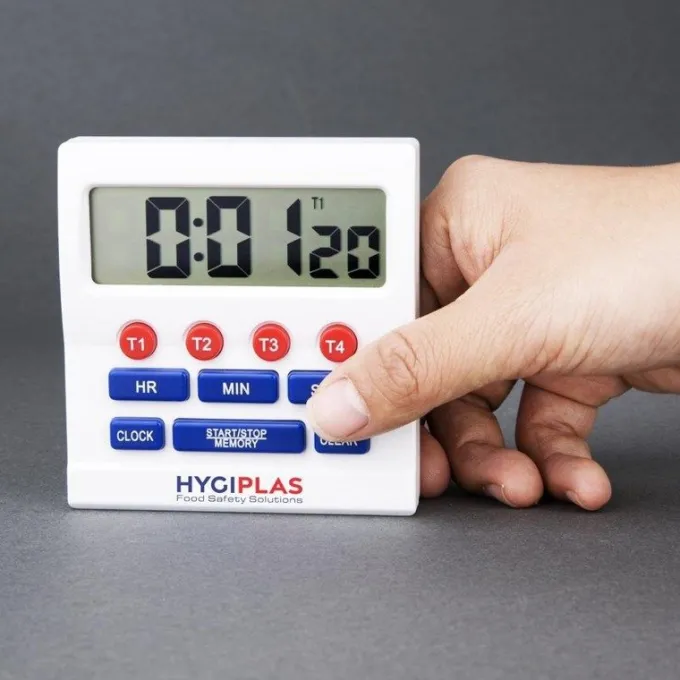 Minuteur professionnel électronique grands chiffres - 80 x 80 mm - Hygiplas