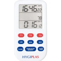 Minuteur triple affichage professionnel 90 x 70 mm - Hygiplas