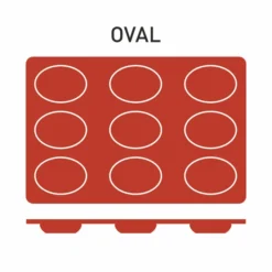 Moule Silicone 9 Ovales 70x50 mm - Pujadas
