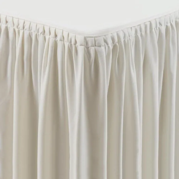 Nappe et jupe de table froncée écru pour Table Pliante 1.8m